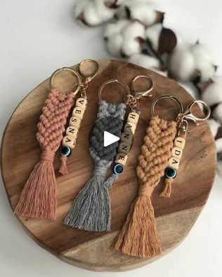 DIY Macrame keychain tutorial | DIY Macrame keychain tutorial  #viralreels #viral #fashion #fyp #pattern #macrame | By DecorationFacebook Diy Rope Keychain, How To Macrame Keychain, Macrame Circle Keychain, Macrame Keychain Tutorial Video, Macrame Car Charm Tutorial, Macrame Keychain Diy Tutorials, Easy Macrame Wristlet Keychain, Macreme Basic Knots Keychain Tutorial, Macrame Keychain Diy