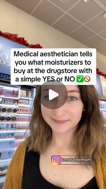 KENDRA DRUMM✨🇨🇦 on Instagram: "Saying yes or no to drugstore moisturizers 🧴 What ones I recommend and ones I don’t 🙂

~

#drugstoreskincaremusthaves #drugstoreskinscare #moisturizer #moisturizing #drugstoreskincaretips #yesornoskincare #skincarereviews #skincarereviewer #medicalesthetician #kendrathemom" Drugstore Skincare For Dry Skin, Best Cheap Moisturizer For Face, Drugstore Moisturizer For Dry Skin, Moisturizer Recommendation, Non Comedogenic Moisturizer, Aloe Vera Uses, Best Drugstore Moisturizer, Medical Esthetician, Drugstore Moisturizer