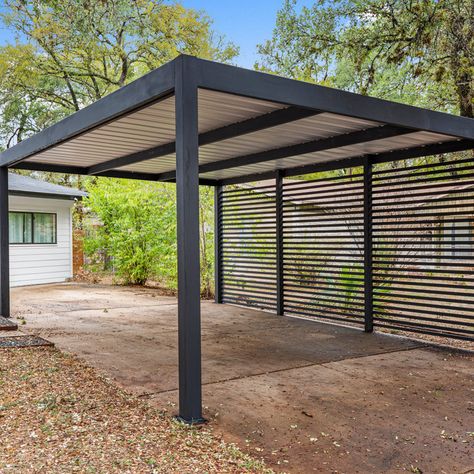 75 Most Popular Carport Design Ideas for 2019 - Stylish Carport Renovation Pictures | Houzz Carport For 2 Cars, Carport In Backyard, Single Car Garage With Carport, 1 Car Garage With Carport, Driveway Covers Car Ports, Gazebo Carport Ideas, Building A Carport On A Budget, Drive Thru Carport, Covered Parking Ideas Outdoor Spaces