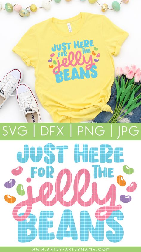 Easter Jelly Beans Shirt with Cut File #cricut #cricutmade #cricutcreated #cricuttshirt #fcutfile #easter #eastershirt #jellybeans #easterfashion Easter Jelly Beans, Jelly Bean Jar, Easter Shirts For Women, Jelly Beans Easter, Custom Easter Baskets, Easter Shirts, Svg Ideas, Easter Fashion, Easter T Shirts