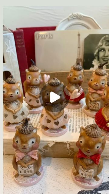 Michelle Lauritsen on Instagram: "Obsessed with squirrels lately! My new Valentine collection of squirrels is available now in my Big Cartel!♥️🩷♥️🩷 #squirrel #spuncotton #paperclay #handmade" Valentine Collection, January 12, Paper Clay, Squirrels, On Instagram, Instagram, Art