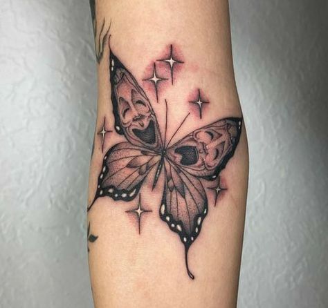 Big Knee Tattoo, Money Butterfly Tattoo, Chicano Butterfly, Tender Tattoo, Chicano Tattoos For Women, Chicana Tattoos For Women, Mystical Tattoos For Women, Forearm Cover Up Tattoos, Chest Tattoo Ideas