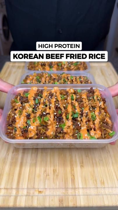 Spicy Korean Sauce, Topside Beef, Korean Sauce, Cooked White Rice, Beef Fried Rice, Delicious Meal Prep, Dark Soy Sauce, High Protein Meal Prep, Healthy Lunch Meal Prep