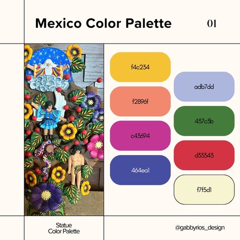 Finding inspiration in the vibrant colors of Mexico! 🇲🇽✨ Creating captivating color palettes from my travel photos to weave into future designs. Which palette do you like the most? 🎨 #digitalillustration #artistsofinstagram #surfacepatterndesign #illustration #colorpalettes #inspiration Color Palette Mexico, Mexico Color Palette, Mexican Color Scheme, Mexican Colors, Colour Wheel, Pantone Colors, Finding Inspiration, My Travel, Instagram Ideas