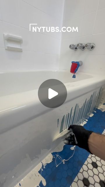 New York Tubs on Instagram: "Transform your old, worn-out bathtub into a stunning centerpiece with our liquid acrylic reglazing service in New York! ✨

Unlike traditional refinishing methods, our liquid acrylic coating is non-toxic, odorless, and dries quickly, giving you a durable, glossy finish that lasts for years. Whether your tub is chipped, stained, or simply outdated, our process restores it to look brand new—without the hassle of a full replacement.

Say goodbye to peeling and chipping! Book your reglazing today and enjoy a sleek, modern tub in no time. 🛁✨

#BathtubReglazing #LiquidAcrylic #NYC #TubTransformation #BathtubRefinishing #HomeRenovation #NewYorkTubs
https://nytubs.com" Blue Bathtub Bathroom Ideas, Reglazing Bathtub, Tub Resurfacing, Tub Surround Ideas, Blue Bathtub, Bathtub Liners, Reglaze Bathtub, Plastic Bathtub, Old Bathtub