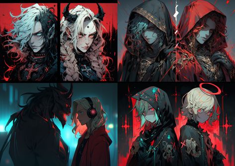 Demon Color Palette, Cyberpunk Color Palette, Demonic Angel, Cyberpunk Color, Demonic Creatures, High Contrast Lighting, Dark Color Palette, Dark Cyan, Cool Color Palette