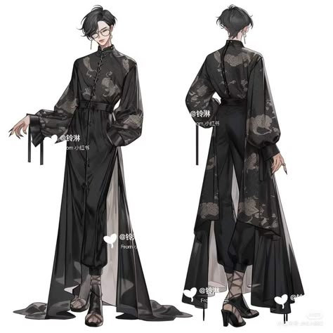 Fantasy Dancer Outfit Male, Royal Elf Clothes Male, Mens Ethereal Fashion, Villain Clothes Design Male, Ethereal Clothing Male, Chinese Male Outfit, Chinese Exorcist, Chinese Traditional Dress Drawing, Chinese Clothes Drawing