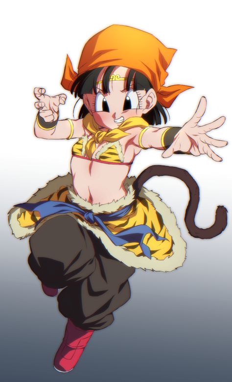 Goku Outfit, Pan Pfp, Pan Dragon Ball, Orange Bandana, Female Goku, Black Eyes Black Hair, Ball Image, Dbz Characters, Dragon Ball Super Art