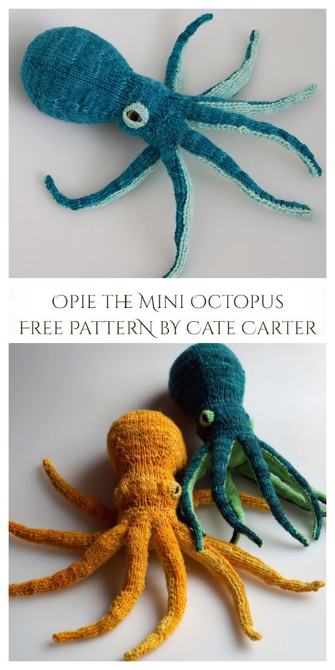 Knit Giant Octopus Toy Free Knitting Patterns Seal Knitting Pattern Free, Free Knitting Patterns Amigurumi, Knitting Pattern For Octopus, Octopus Toy Pattern, Free Knitting Patterns Animals, Free Knit Toy Patterns, Weird Knitting Patterns, Octopus Knitting Pattern Free, Knitted Octopus Pattern Free