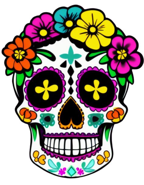 Skull Art Colorful, Sugar Skulls Ideas, Sugar Skull Design Pattern, Mexican Sugar Skull Art Beautiful, Sugar Skull Images, Mexican Skull Art, Sugar Skull Drawing, Sugar Skull Painting, Day Of The Dead Mask