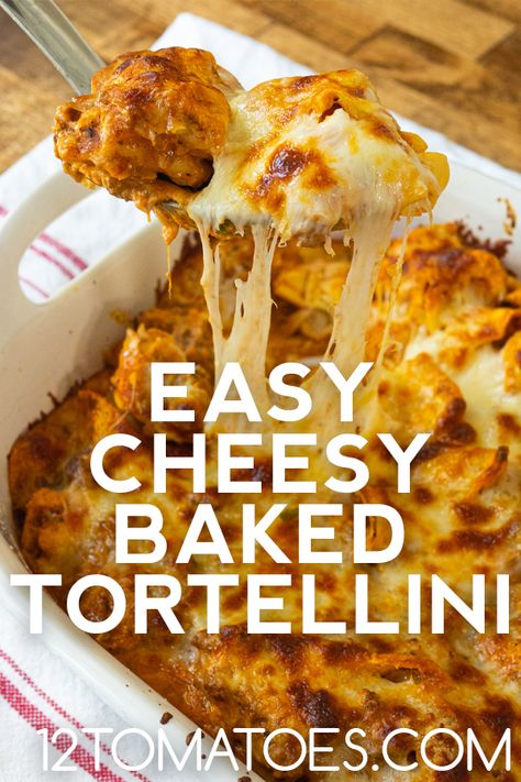 Tortellini Spaghetti Bake, Cheesy Tortellini, Cheese Baked Tortellini, Easy Baked Tortellini, Baked Tortellini Casserole Ground Beef, Baked Tortellini, Cheesy Tortellini Bake, Cheesy Baked Tortellini Casserole, Cheese Tortellini Bake Ground Beef