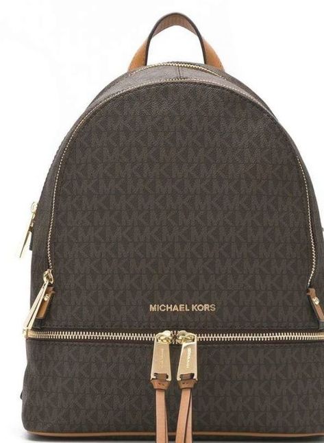 MICHAEL Michael Kors EZ MD BACK PACK Michael Kors Bag, Michael Kors Monogram, Leather Backpack, Fashion Backpack, Michael Kors, Monogram, Backpacks, Leather, Pattern