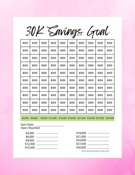 Workout Tracker Printable 30k Savings Challenge, Year Money Challenge, Savings Plan Biweekly, Savings Plan Printable, Money Saving Tracker, Money Saving Challenge Printable, Workout Tracker Printable Free, Workout Tracker Printable, Braille Alphabet