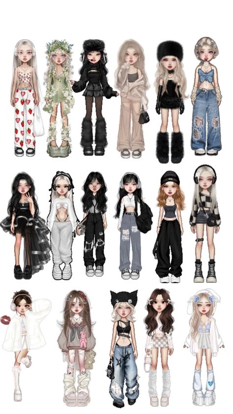 Everskies Drawing, Fete Emo, Whatsapp Wallpaper Cute, Paper Dolls Clothing, Cute Easy Doodles, Bratz Inspired Outfits, Fashion Gal, Kitty Drawing, Clothing Design Sketches