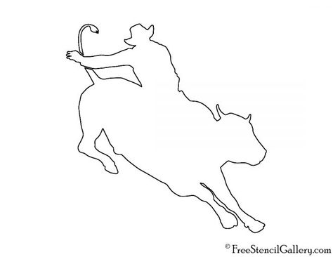 Bull Rider Drawing, Bull Rider Tattoo, Western Pumpkin Carving Ideas, Bull Stencil, Fire Pit Drawing, Horse Stencil, Free Stencils Printables, Bucking Bulls, Pumkin Carving