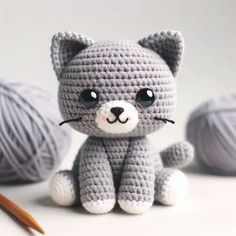 Crochet Kitten Amigurumi Free Pattern Cat Crochet Pattern Free, Starfish Crochet, Crochet Starfish, Gato Crochet, Kat Haken, Chat Crochet, Crochet Dog Patterns, 2024 Ideas, Crochet Cat Pattern