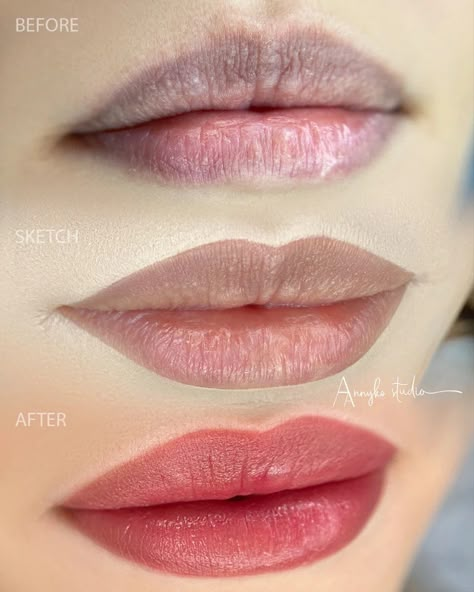 Pump Lips, Lip Pmu, Permanent Makeup Lips, Lip Color Tattoo, Lip Blush Tattoo, Blush Tattoo, Tattoo Artist Tips, Lip Permanent Makeup, Lip Blushing