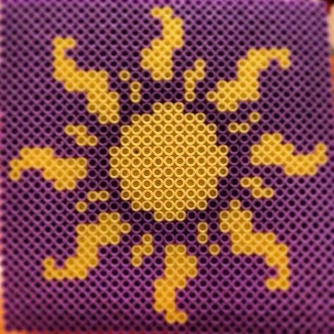 . Sun Perler Beads, Sun Tangled, Tangled Sun, Melty Bead Designs, Warrior Armor, Hamma Beads Ideas, Pearl Beads Pattern, Easy Perler Beads Ideas, Hama Beads Design