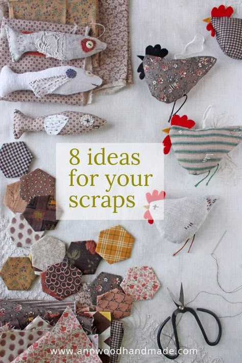 8 ideas for your scraps : the autumn scrap festival and swap – ann wood handmade Anne Wood Handmade, Scrap Sewing Projects, Easy Patchwork Quilt, Diy Fabric Bird, Easy Patchwork, Thrifty Crafts, Fall Sewing Projects, Cozy Up Your Home, Ann Wood