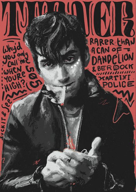 Alex Turner portrait by Travis Weerts Alex Turner Portrait, Alex Turner Drawing, Alex Turner Poster, Monkeys Wallpaper, Arctic Monkeys Wallpaper, Monkey Costumes, Monkey 2, Monkey Wallpaper, Artic Monkeys