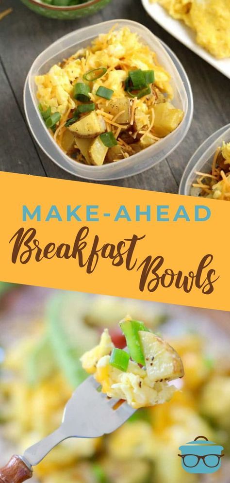 Make-Ahead Breakfast Bowls is perfect for breakfast on the go! Seasoned potatoes, eggs, peppers, onions and cheese. So good and filling! #Eggs #Easy #Breakfast Eggs Peppers Onions, Egg And Potato Breakfast, Potato And Egg Breakfast, Egg And Potato, Healthy Make Ahead Breakfast, School Meal, Southern Breakfast, Potato Breakfast, Eggs In Peppers