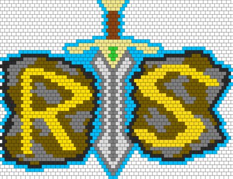 Runescape Crochet Pattern, Runescape Perler Beads, Runescape Cross Stitch, Runescape Crochet, Grid Art, Stitching Patterns, Personal Gifts, Mosaic Ideas, Melty Beads