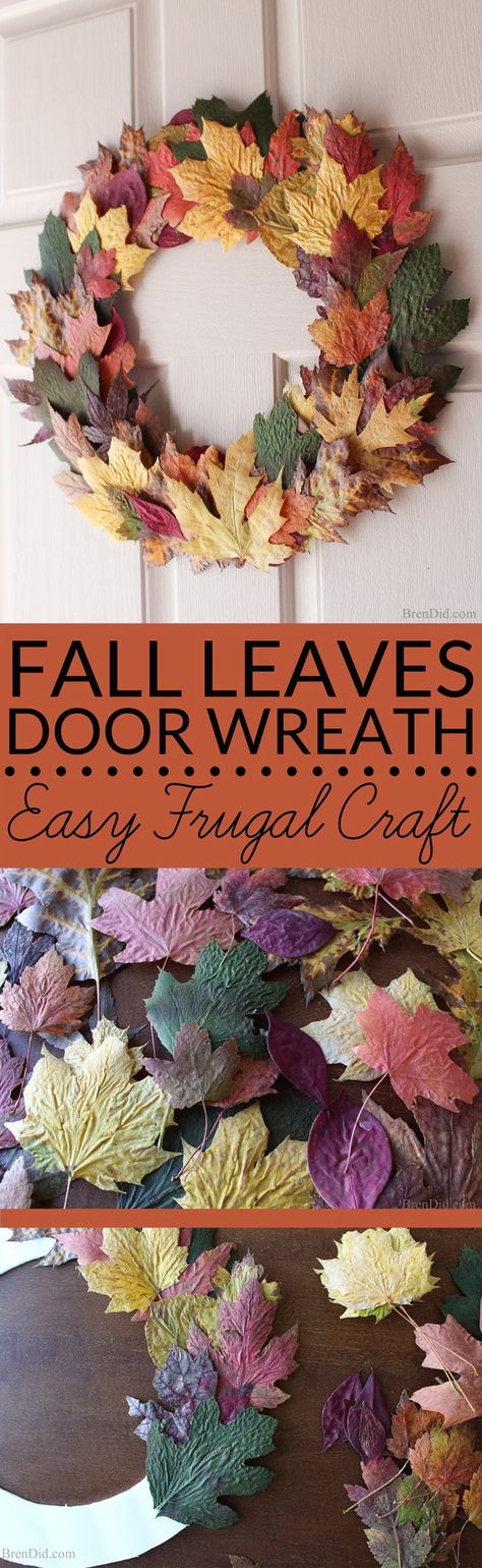 Autumn Leaves Craft, Fall Leaf Wreaths, Diy Fall Wreath, Autumn Crafts, Leaf Wreath, Autumn Wreaths, Front Door Wreath, Thanksgiving Crafts, Décor Diy