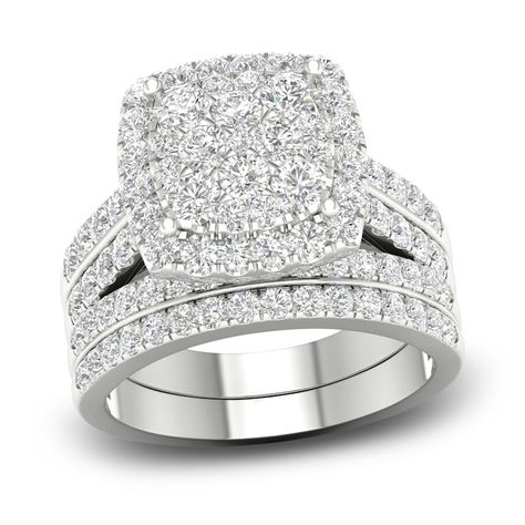 Large Wedding Rings Sets, Very Unique Wedding Rings, Wedding Sets Rings His And Hers, Square Diamond Wedding Ring, Majestic Wedding Rings, Odd Wedding Rings, Marry Rings, Wide Wedding Bands For Women, Wedding Band Sets For Women