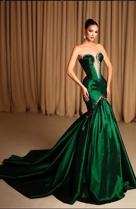 Elle Dress, Prom Girl Dresses, Green Mermaid, Occasion Dresses Wedding, Looks Party, Pageant Gowns, Creation Couture, Mermaid Evening Dresses, Fashion Inspiration Design