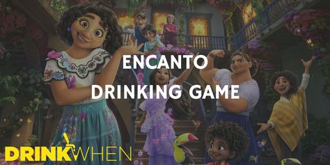 Drink When Encanto Drinking Game Disney Movie Drinking Games, Disney Drinking Game, Movie Drinking Games Netflix Hilarious, Movie Drinking Games, Drunk Games, Disney Dinner, Disney Movie Night, Dinner Dates, Drinking Game