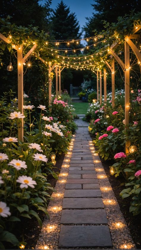 Transform your nighttime garden with enchanting landscape lighting! Create a magical vibe and showcase your favorite views.   Share your sparkling stories with us! Nighttime Garden, Front Yard Fountain, House Porch Design, Enchanting Landscape, Fancy Garden, Memorial Tree, Wonderland Garden, Garden At Night, Clip Art Frames Borders