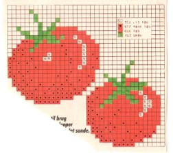 Tomater Tomato Cross Stitch, Tomato Embroidery, Beads Curtain, Bead Curtains, Crochet Grid, Pixel Grid, Bead Curtain, Cross Stitch Fruit, Beaded Curtain