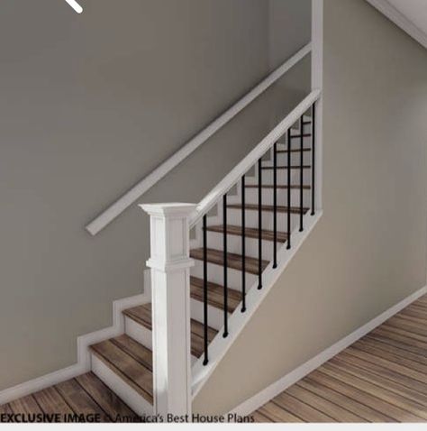 Interior Stair Railing, Outdoor Stair Railing, Entryway Stairs, Stairs Renovation, Stairway Decorating, Staircase Railing Design, Build Inspiration, Basement Living Rooms, Staircase Remodel