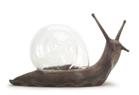 Round Terrarium, Metal Dishes, Garden Snail, Snails In Garden, Fantasy Furniture, Garden Sculptures, Snail Shell, Up House, Unique Gardens