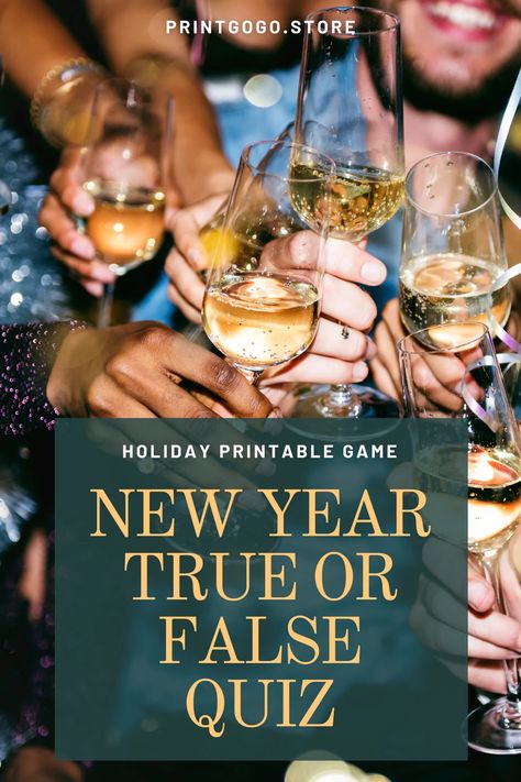 New Year Quiz, Scottish New Year, Dinner Table Games, True Or False Questions, Gift Exchange Games, Holiday Party Games, Christmas Games For Family, True Or False, Trivia Quizzes