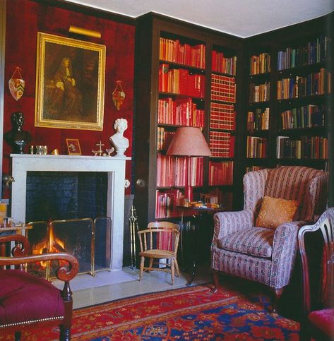 In praise of David Hicks – The Vampire's Wife Library Shelves, Bookcase Decor, Home Libraries, English Country House, National Trust, World Of Interiors, Home Library, Bookshelves, Bookcase