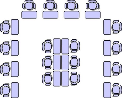 High school classroom organization: Arranging the desks this way makes it easy for students to form pairs or groups of four. Description from pinterest.com. I searched for this on bing.com/images Classroom Seating Arrangements Desks, Classroom Seating Chart Template, Classroom Desk Arrangement, Classroom Organization High School, Decorate Classroom, Desk Arrangement, Seating Chart Classroom, Classroom Seating Arrangements, School Procedures