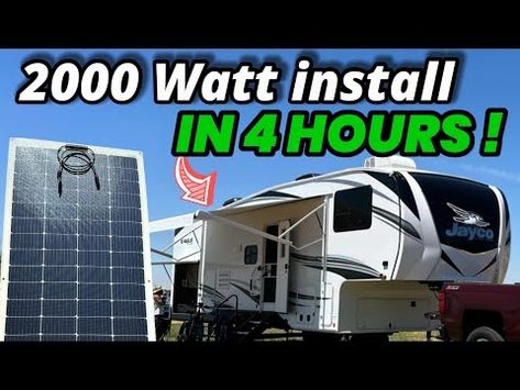 (182) RV Solar Install Easy DIY Renogy 200 watt Flexible solar Panels - YouTube Rv Solar, Flexible Solar Panels, Diy Rv, Solar Panel System, Best Build, Solar Panel, Motorhome, Solar Panels, Rv