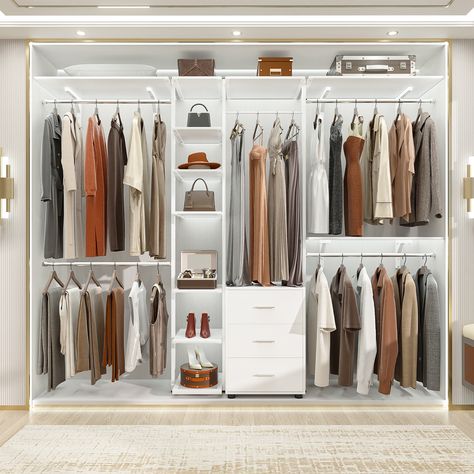 Closet Organization Ideas Bedroom, Closet System Ideas, Closet System With Drawers, Narrow Walk In Closet, Functional Closet, Closet Organizer Kits, Closet Systems, Closet Organizing Systems, Shoe Shelves