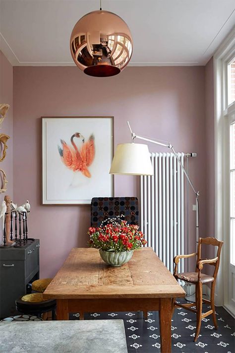 Pink Dining Rooms, Timeless Paint Colors, Murs Roses, Ideas Habitaciones, Paint Your House, Dining Room Paint, Dining Room Colors, Dining Room Combo, Small Dining