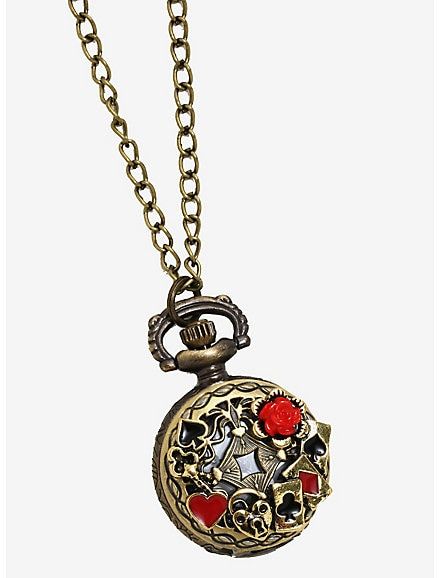 Alice In Wonderland Pocket Watch, Lewis Carroll Alice In Wonderland, Jewelry For Guys, Goth Costume, Tapers And Plugs, Lizzie Hearts, Hot Topic Jewelry, Pocket Watch Necklace, Anime Jewelry