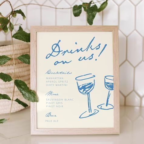 HeresToYouShop - Etsy Menu Wedding, Bar Menu Wedding, Printable Menu, Cocktail Menu, Bar Menu, Welcome To The Party, Wedding Bar, Wedding Signage, Menu Template