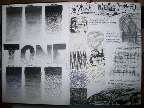 Lyzanne: Markmaking techniques Sketchbook Layout, Gcse Art Sketchbook, A Level Art Sketchbook, Jr Art, 2nd Year, 2d Design, Art Diary, Gcse Art, Ink Drawings