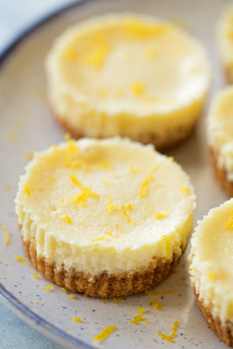 Baking Lemon, Lemon Cheesecakes, Cool Lime, Mini Lemon Cheesecakes, Lemon Mascarpone, Shortbread Cookie Crust, Life Made Simple, Mini Cheesecake Recipes, Buttery Shortbread