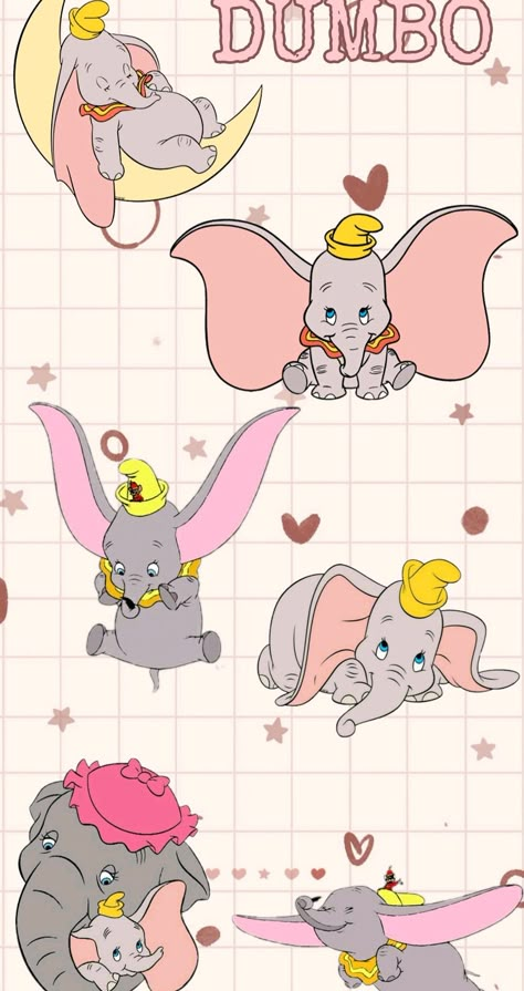 Dumbo Wallpaper Iphone, Dumbo Wallpaper, Disney Swag, Wallpaper Wa, Jelly Wallpaper, Disney Background, Princess Wallpaper, Karakter Disney, School Scrapbook