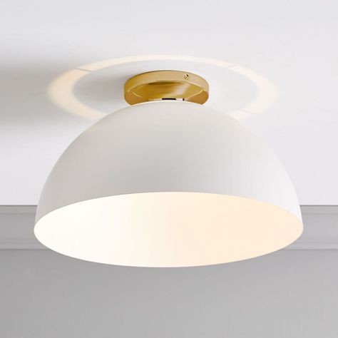 Modern Furniture & Home Decor on Sale | west elm United Kingdom Hallway Flush Mount Lighting, West Elm Sculptural, Hallway Entryway, White Brass, Flat White, Window Hardware, Led Light Bulb, Incandescent Bulbs, West Elm