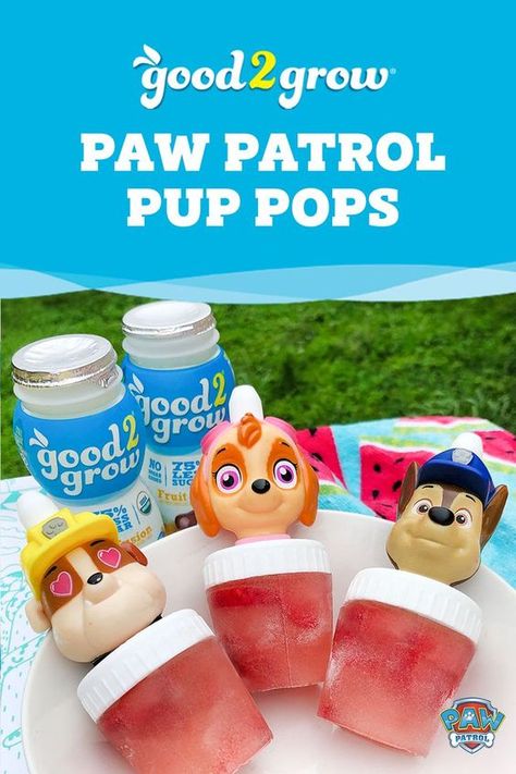 Turn your good2grow tops into “Pup Pops” and make fun, fruity organic popsicles with good2grow 75% Less Sugar juice and your extra PAW Patrol tops! Pup Pops, Quick Snacks For Kids, Easy Toddler Meals, Easy Snacks For Kids, Baby & Toddler Food, Kids Cooking Recipes, Healthy Toddler Meals, Less Sugar, Popsicle Recipes