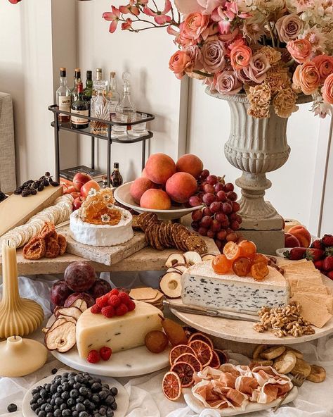 Stories to Gather on Instagram: “Midsummer Nights Dream” Aesthetic Grazing Table, Mesa Brunch, Appetizer Table Display, Gourmet Picnic, Charcuterie Board Wedding, Entertaining Appetizers, Hanukkah Dinner, Cheese Table, Cheese Display