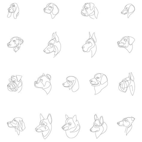 One Line Dog Tattoo, Line Tattoo Dog, Tatoo Dog, Line Drawing Tattoos, Dachshund Tattoo, One Line Tattoo, Dog Line Art, Breeds Of Dogs, Handpoke Tattoo