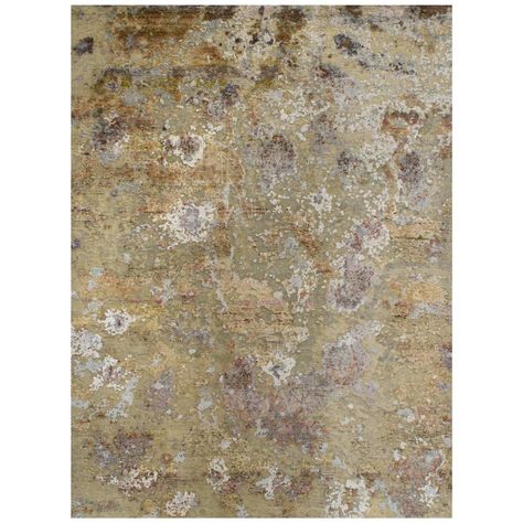 Postmodern Rug, Hand-knotted, Wool And Silk, Abstract, Any Size Gold Tapestry, Carpet Size, Artisan Rugs, Industrial Modern, Custom Size Rugs, Vintage Tapestry, Indian Rugs, Vintage Texture, Carpet Colors